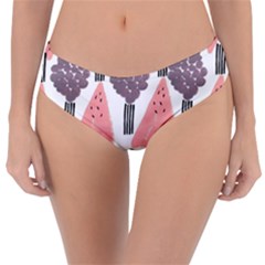 Grapes Watermelon Fruit Patterns Bouffants Broken Hearts Reversible Classic Bikini Bottoms