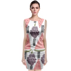 Grapes Watermelon Fruit Patterns Bouffants Broken Hearts Classic Sleeveless Midi Dress by Mariart