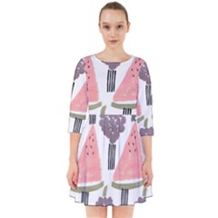 Grapes Watermelon Fruit Patterns Bouffants Broken Hearts Smock Dress