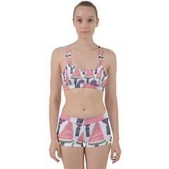 Grapes Watermelon Fruit Patterns Bouffants Broken Hearts Women s Sports Set