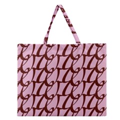 Letter Font Zapfino Appear Zipper Large Tote Bag by Mariart