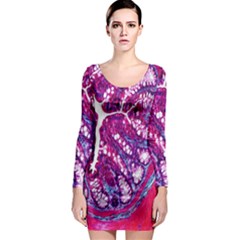 Histology Inc Histo Logistics Incorporated Masson s Trichrome Three Colour Staining Long Sleeve Bodycon Dress by Mariart