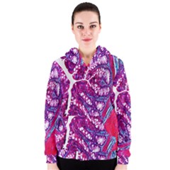 Histology Inc Histo Logistics Incorporated Masson s Trichrome Three Colour Staining Women s Zipper Hoodie by Mariart