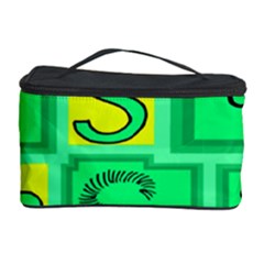 Letter Huruf S Sign Green Yellow Cosmetic Storage Case