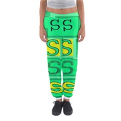 Letter Huruf S Sign Green Yellow Women s Jogger Sweatpants by Mariart