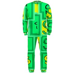 Letter Huruf S Sign Green Yellow Onepiece Jumpsuit (men) 