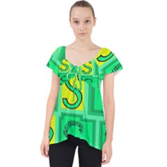 Letter Huruf S Sign Green Yellow Dolly Top by Mariart