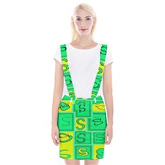 Letter Huruf S Sign Green Yellow Braces Suspender Skirt by Mariart