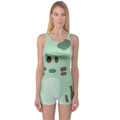 Lineless Background For Minty Wildlife Monster One Piece Boyleg Swimsuit by Mariart