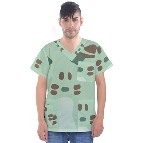 Lineless Background For Minty Wildlife Monster Men s V-neck Scrub Top by Mariart
