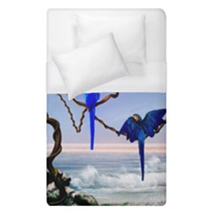 Wonderful Blue  Parrot Looking To The Ocean Duvet Cover (single Size) by FantasyWorld7