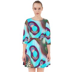 Multiscale Turing Pattern Recursive Coupled Stone Rainbow Smock Dress