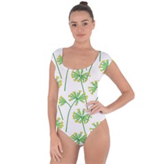 Marimekko Fabric Flower Floral Leaf Short Sleeve Leotard 