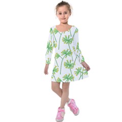Marimekko Fabric Flower Floral Leaf Kids  Long Sleeve Velvet Dress by Mariart