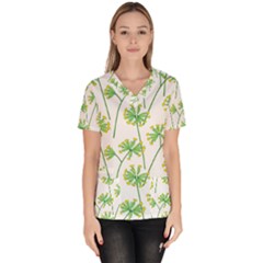 Marimekko Fabric Flower Floral Leaf Scrub Top