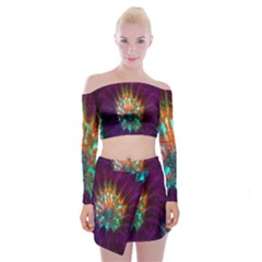 Live Green Brain Goniastrea Underwater Corals Consist Small Off Shoulder Top With Skirt Set