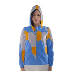 Map Transform World Hooded Wind Breaker (women) by Mariart