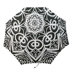 Paper Cut Butterflies Black White Folding Umbrellas by Mariart