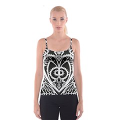 Paper Cut Butterflies Black White Spaghetti Strap Top by Mariart