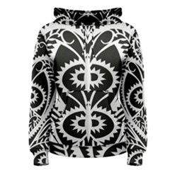 Paper Cut Butterflies Black White Women s Pullover Hoodie by Mariart