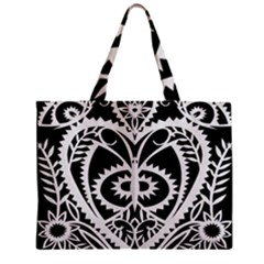 Paper Cut Butterflies Black White Zipper Mini Tote Bag by Mariart