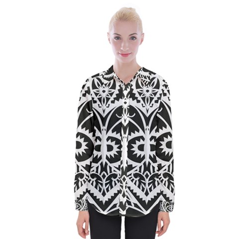 Paper Cut Butterflies Black White Womens Long Sleeve Shirt by Mariart