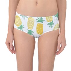 Pineapple Fruite Seamless Pattern Mid-waist Bikini Bottoms