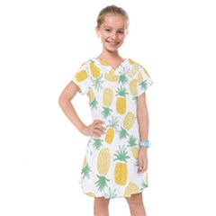 Pineapple Fruite Seamless Pattern Kids  Drop Waist Dress by Mariart