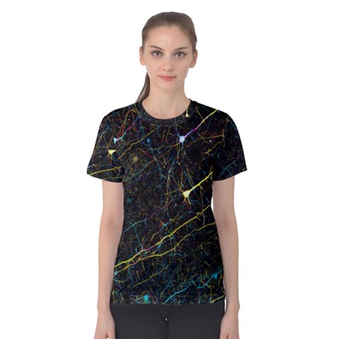 Neurons Light Neon Net Women s Cotton Tee by Mariart