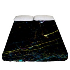 Neurons Light Neon Net Fitted Sheet (king Size) by Mariart