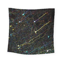 Neurons Light Neon Net Square Tapestry (small)