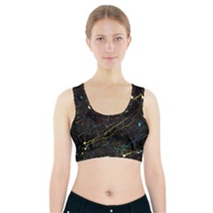 Neurons Light Neon Net Sports Bra With Pocket by Mariart