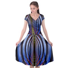 Illustration Robot Wave Rainbow Cap Sleeve Wrap Front Dress by Mariart