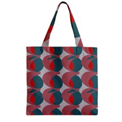 Pink Red Grey Three Art Zipper Grocery Tote Bag