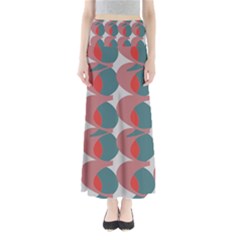 Pink Red Grey Three Art Full Length Maxi Skirt by Mariart