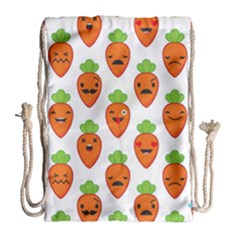 Seamless Background Carrots Emotions Illustration Face Smile Cry Cute Orange Drawstring Bag (large) by Mariart