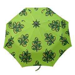 Seamless Background Green Leaves Black Outline Folding Umbrellas by Mariart