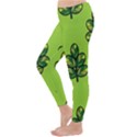 Seamless Background Green Leaves Black Outline Classic Winter Leggings View2