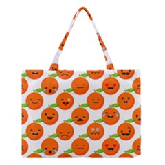 Seamless Background Orange Emotions Illustration Face Smile  Mask Fruits Medium Tote Bag by Mariart