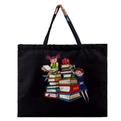 Back To School Zipper Large Tote Bag by Valentinaart