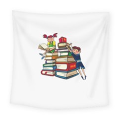 Back To School Square Tapestry (large) by Valentinaart