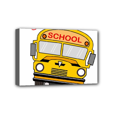 Back To School - School Bus Mini Canvas 6  X 4 