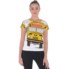 Back To School - School Bus Short Sleeve Sports Top  by Valentinaart