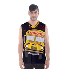 Back To School - School Bus Men s Basketball Tank Top by Valentinaart