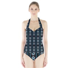 Folklore Pattern Halter Swimsuit by Valentinaart