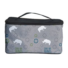 Shave Our Rhinos Animals Monster Cosmetic Storage Case by Mariart