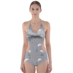 Shave Our Rhinos Animals Monster Cut-out One Piece Swimsuit by Mariart