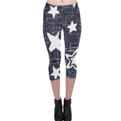 Star Space Line Blue Art Cute Kids Capri Leggings 