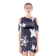 Star Space Line Blue Art Cute Kids Shoulder Cutout One Piece