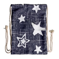 Star Space Line Blue Art Cute Kids Drawstring Bag (large) by Mariart